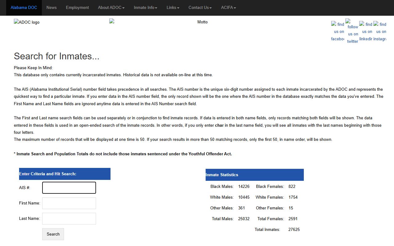 Baldwin County Alabama Department of Corrections inmate search