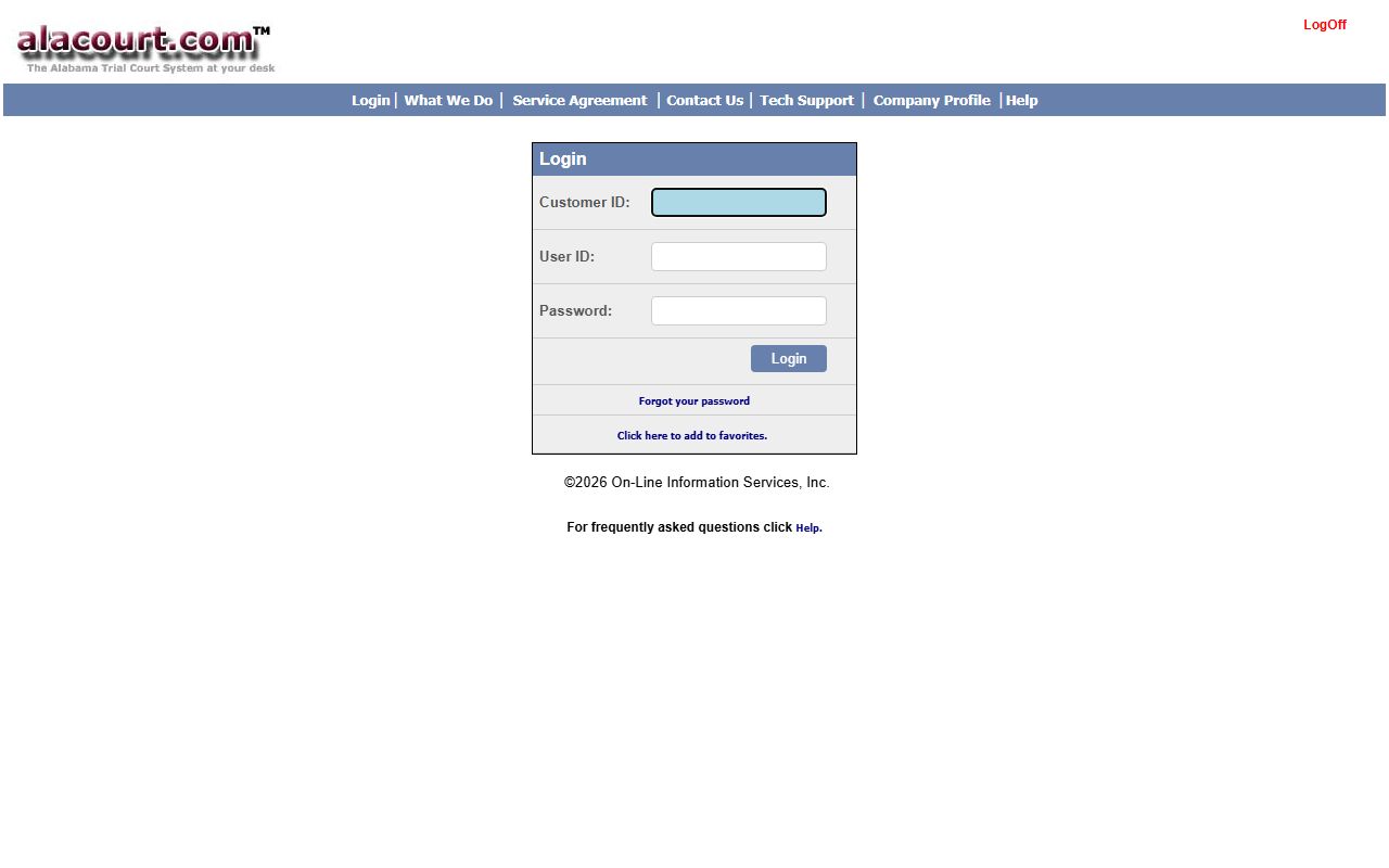 Alacourt subscriber login for accessing Baldwin County court records in bulk